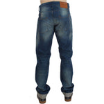 Acht Blue Wash Denim Cotton Stretch Baggy Fit Jeans SIG30490-1