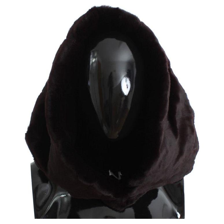 Dolce & Gabbana Purple Weasel Fur Crochet Hood Scarf Hat Dolce & Gabbana