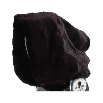 Dolce & Gabbana Purple Weasel Fur Crochet Hood Scarf Hat Dolce & Gabbana