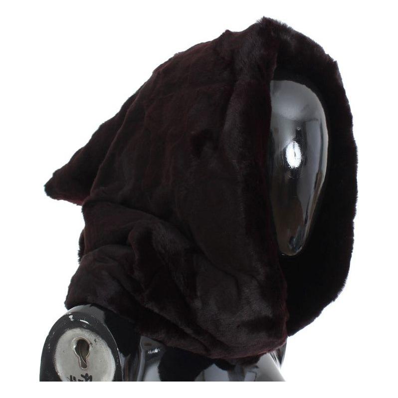 Dolce & Gabbana Purple Weasel Fur Crochet Hood Scarf Hat Dolce & Gabbana