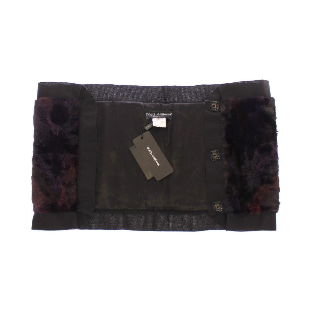 Dolce & Gabbana Purple MINK Fur Scarf Foulard Neck Wrap Dolce & Gabbana