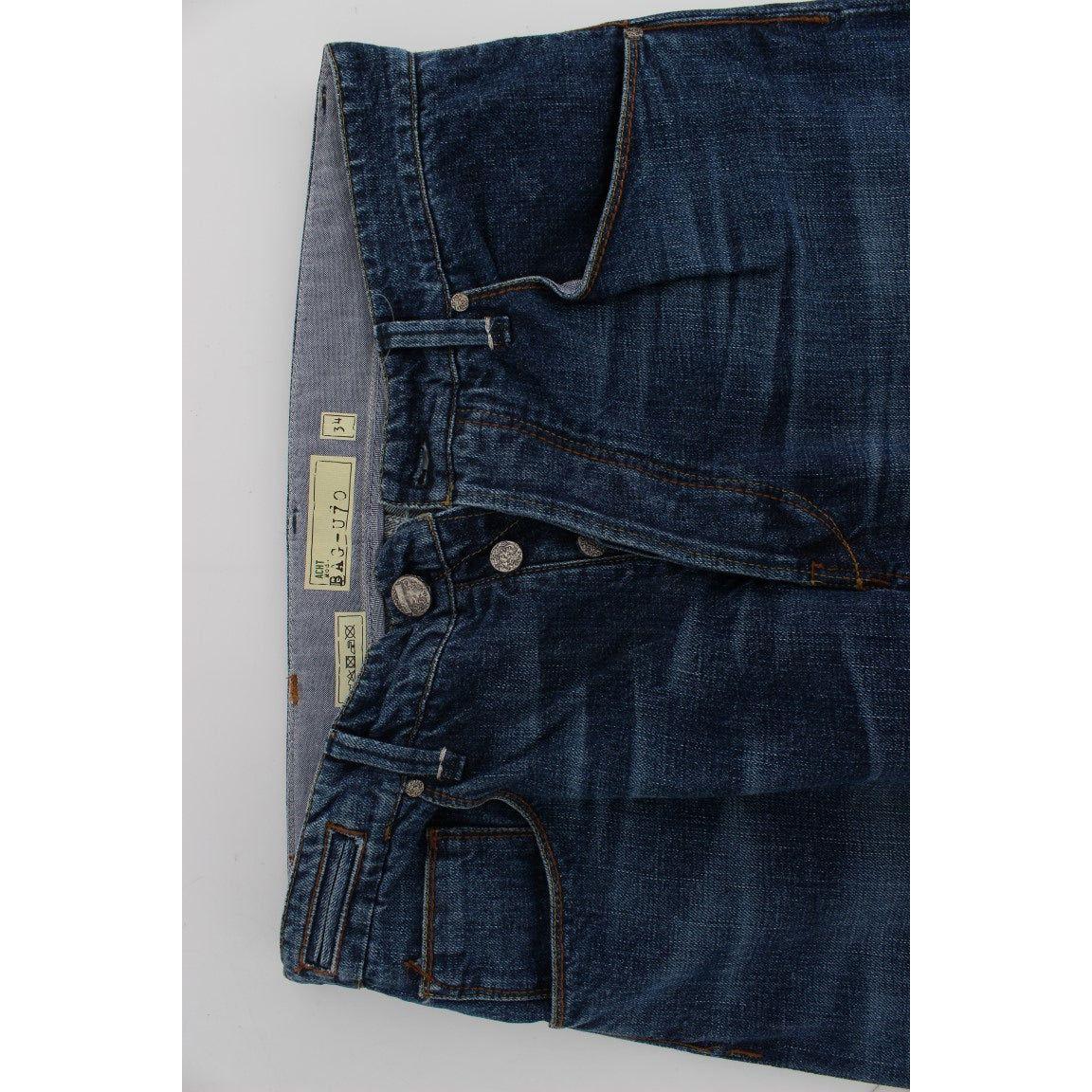 Acht Blue Wash Cotton Baggy Loose Fit Jeans Acht