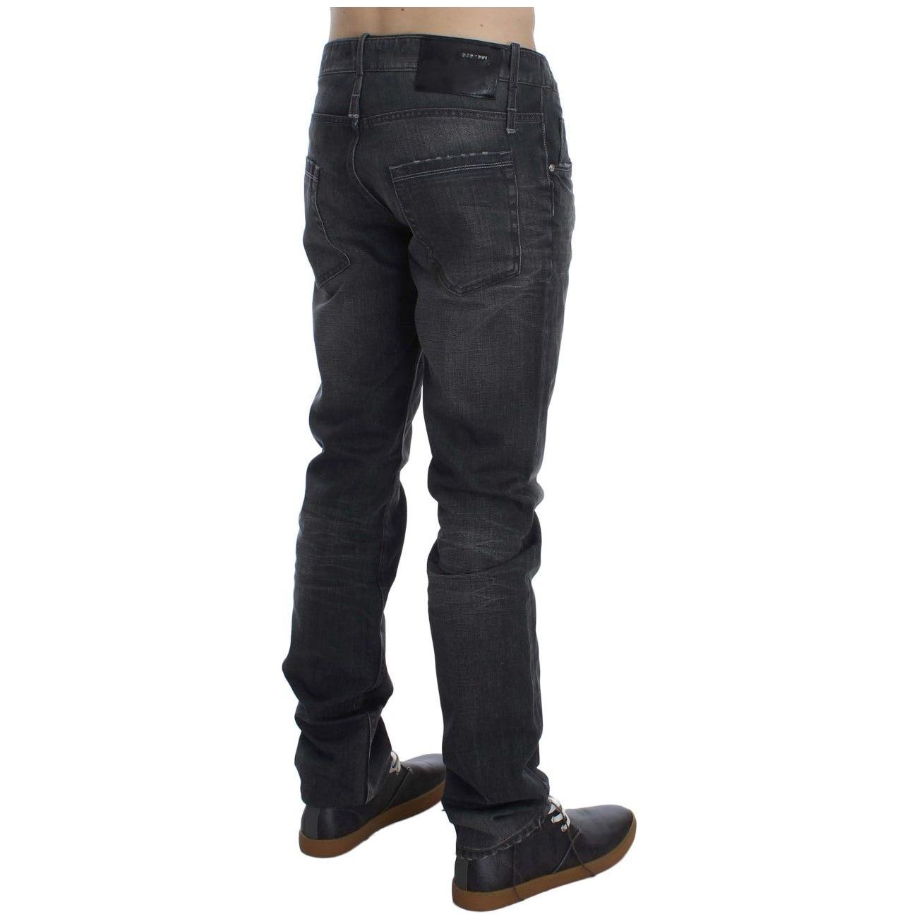 Acht Gray Cotton Regular Low Fit Jeans