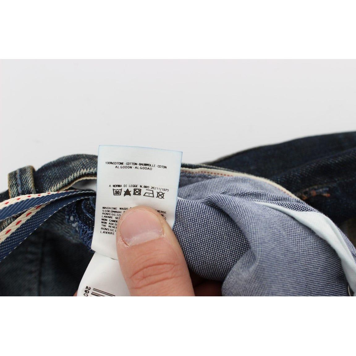 Acht Blue Wash Cotton Regular Straight Fit Jeans Acht