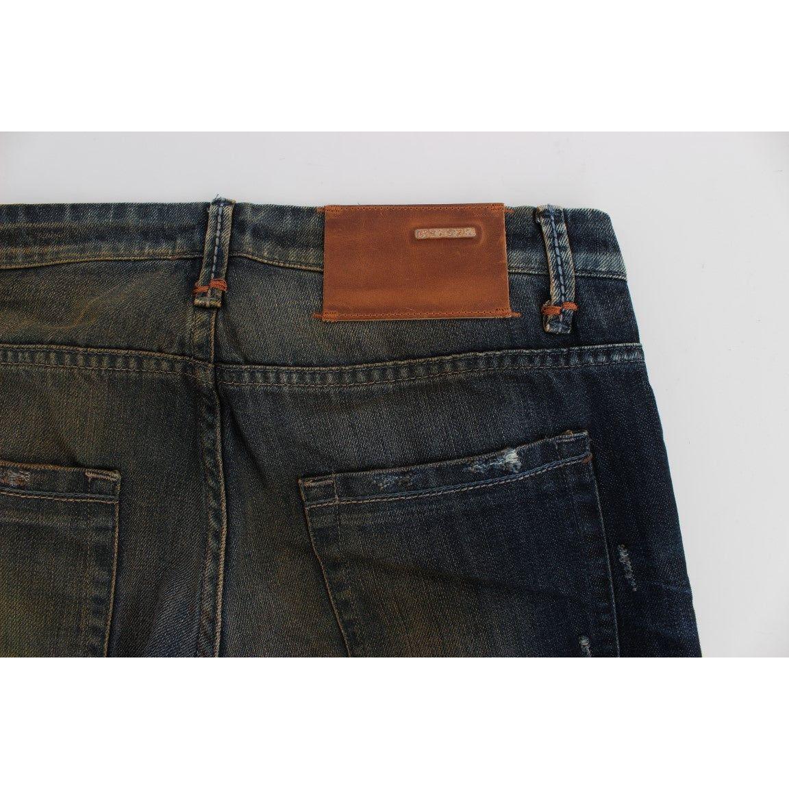 Acht Blue Wash Cotton Regular Straight Fit Jeans Acht