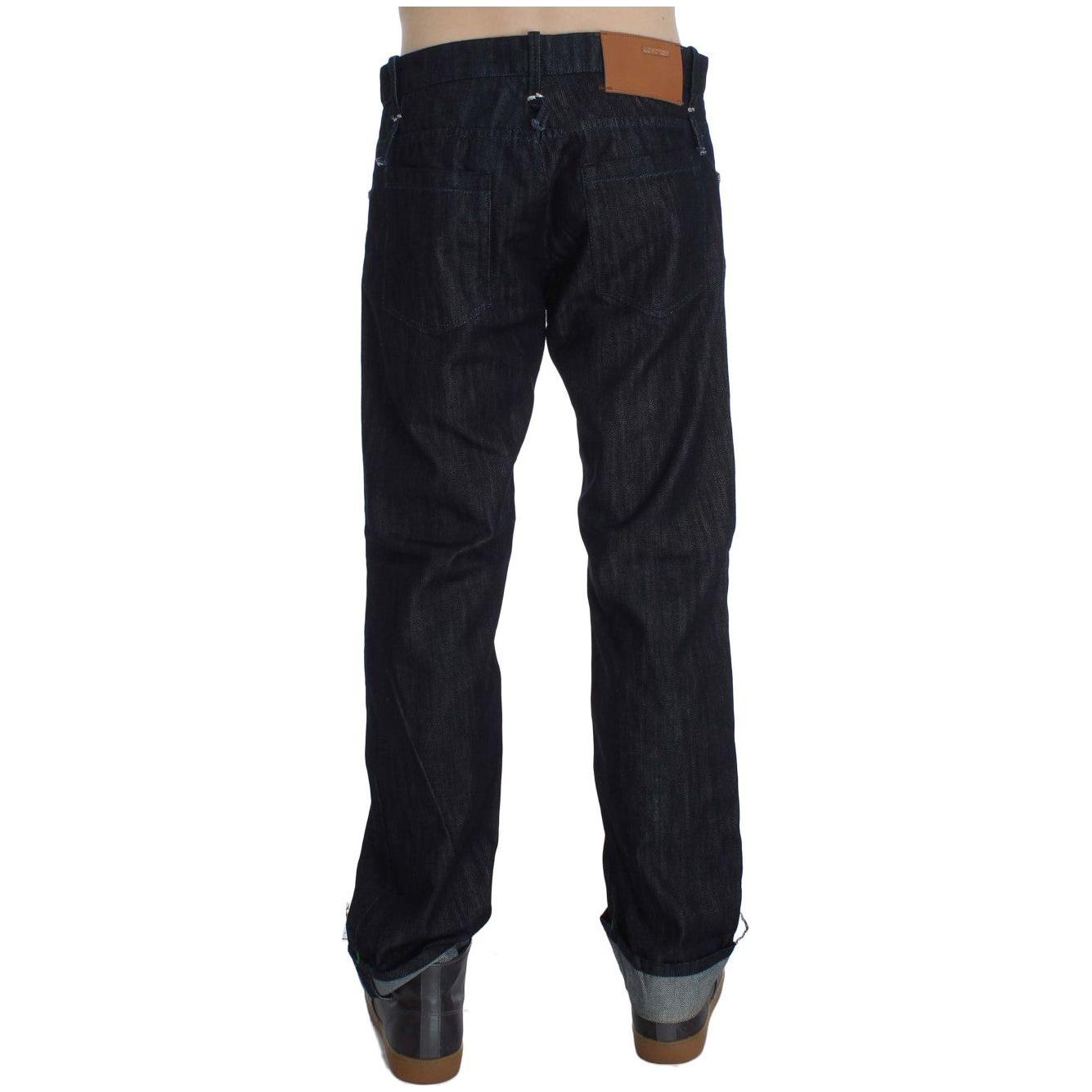 Acht Blue Cotton Regular Straight Fit Jeans Acht