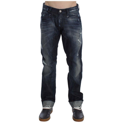 Acht Blue Cotton Regular Straight Fit Jeans Acht