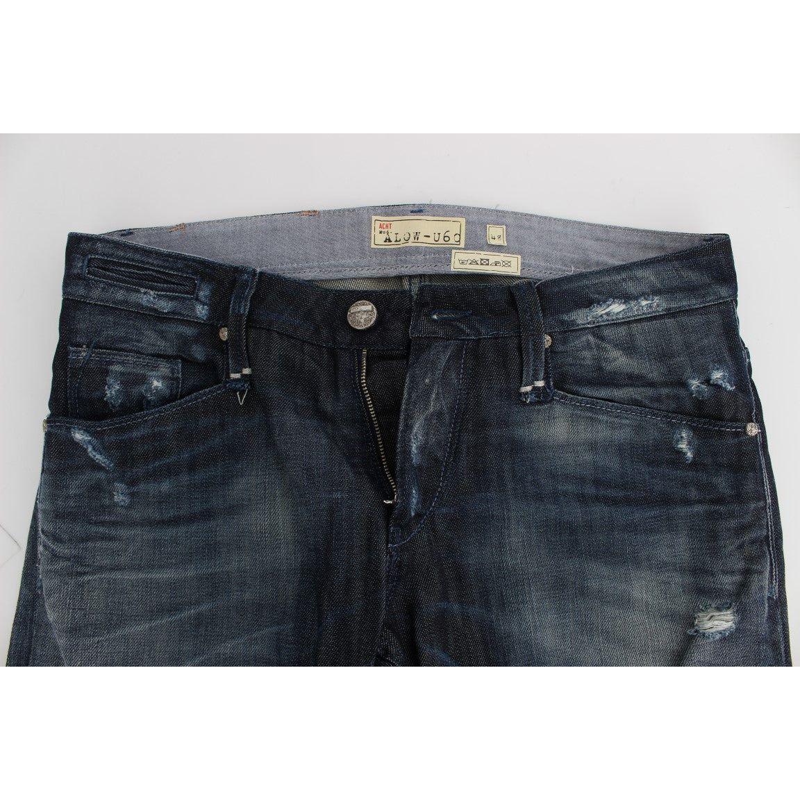 Acht Blue Cotton Regular Straight Fit Jeans Acht