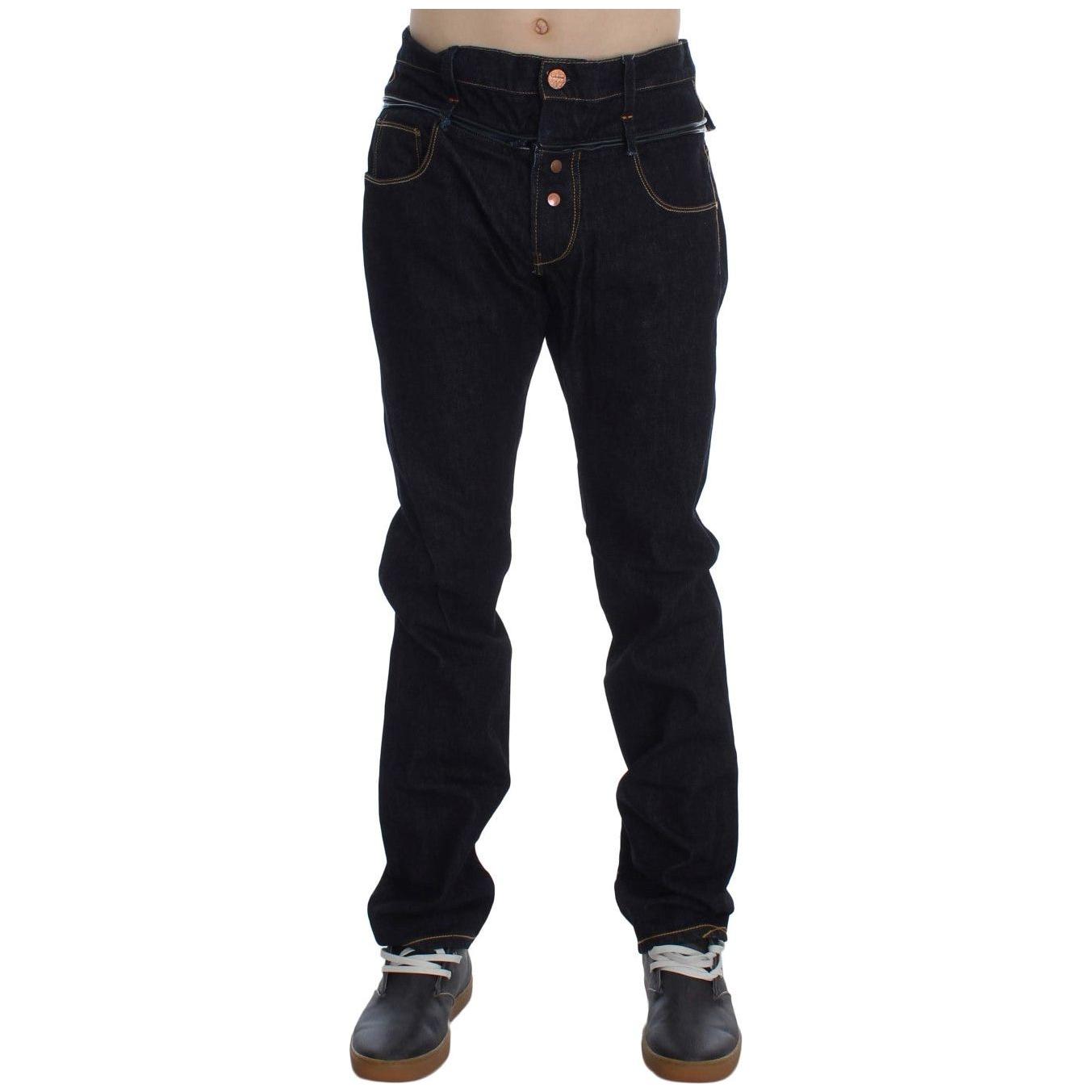 Acht Blue Cotton Regular Straight Fit Jeans Acht