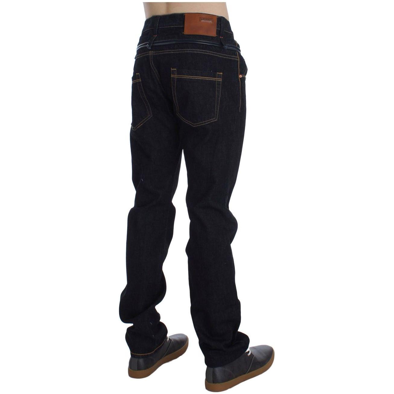 Acht Blue Cotton Regular Straight Fit Jeans Acht