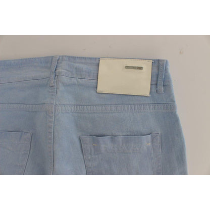 Acht Blue Cotton Stretch Low Waist Fit Jeans Acht