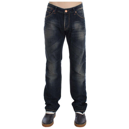 Acht Blue Wash Straight Fit Low Waist Jeans Acht