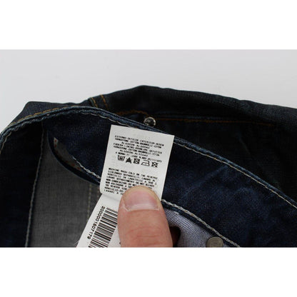 Acht Blue Wash Cotton Denim Straight Fit Jeans Acht