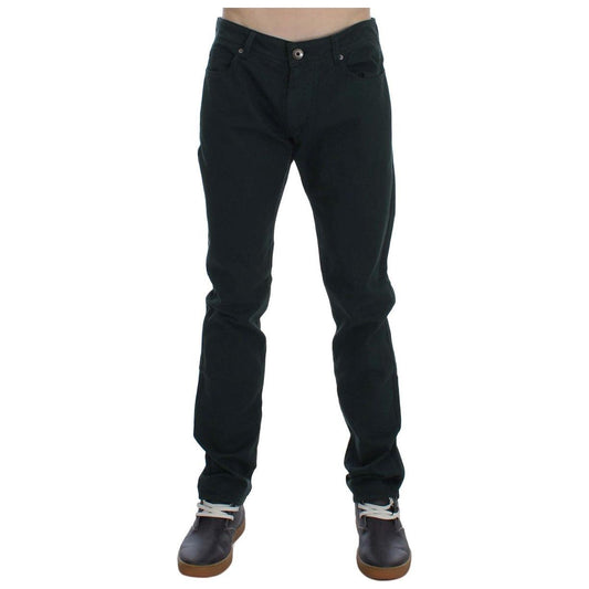 Ermanno Scervino Green Cotton Denim Stretch Straight Fit Jeans Ermanno Scervino