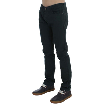 Ermanno Scervino Green Cotton Denim Stretch Straight Fit Jeans Ermanno Scervino