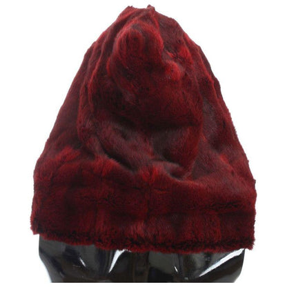 Dolce & Gabbana Bordeaux Hamster Fur Crochet Hood Scarf Hat Dolce & Gabbana