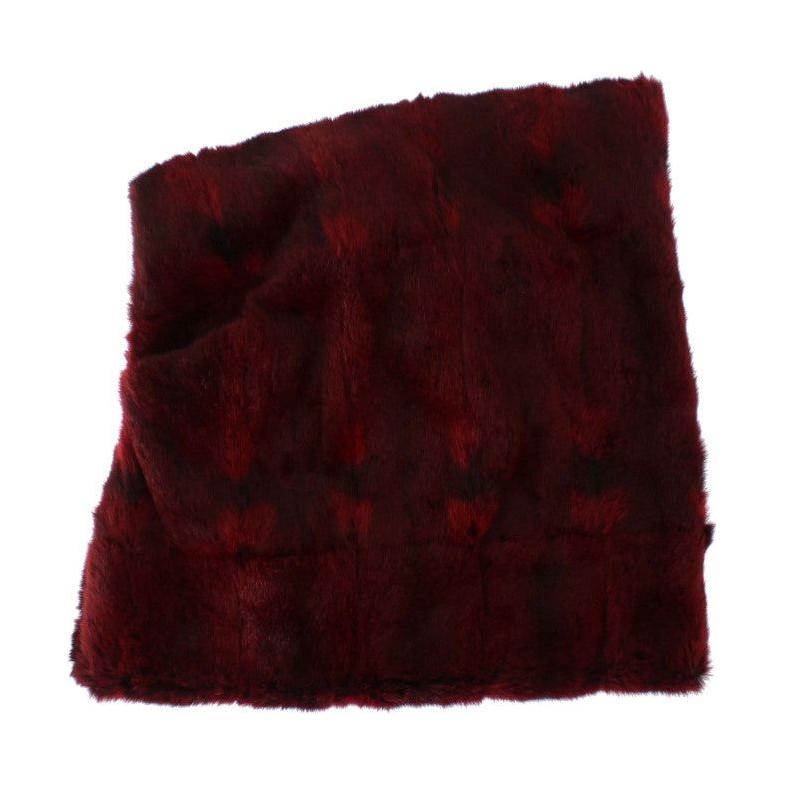 Dolce & Gabbana Bordeaux Hamster Fur Crochet Hood Scarf Hat Dolce & Gabbana