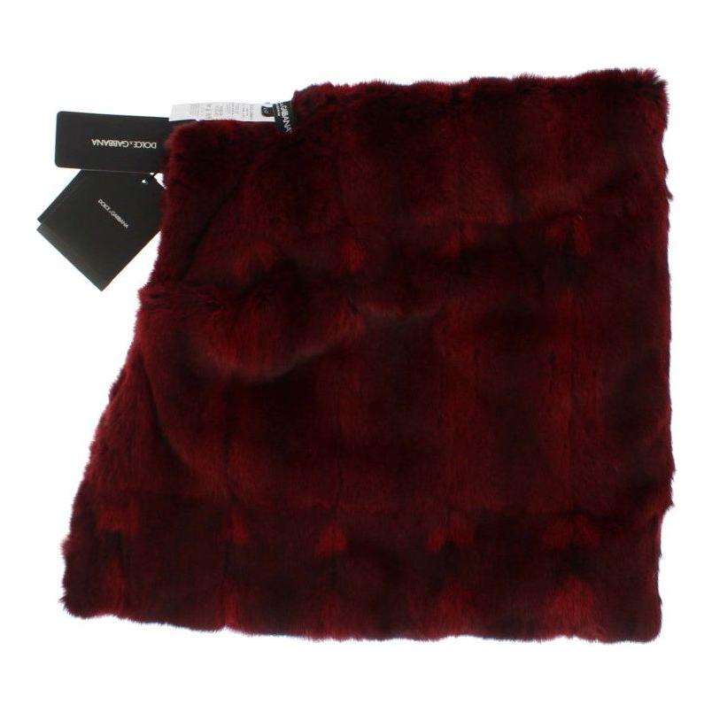 Dolce & Gabbana Bordeaux Hamster Fur Crochet Hood Scarf Hat Dolce & Gabbana