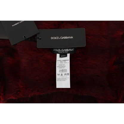 Dolce & Gabbana Bordeaux Hamster Fur Crochet Hood Scarf Hat Dolce & Gabbana