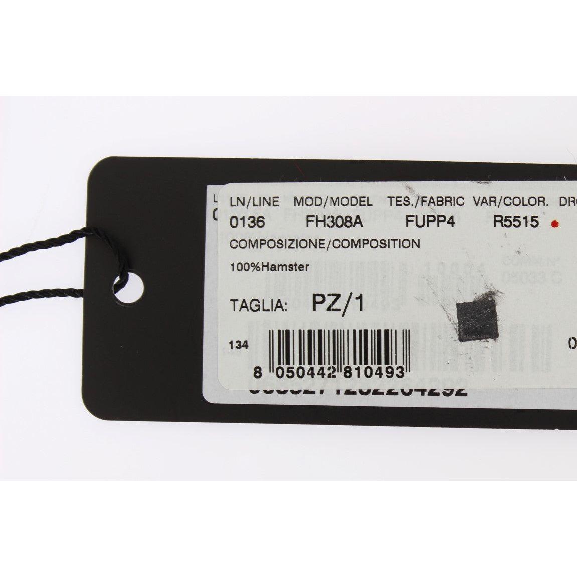 Dolce & Gabbana Bordeaux Hamster Fur Crochet Hood Scarf Hat Dolce & Gabbana