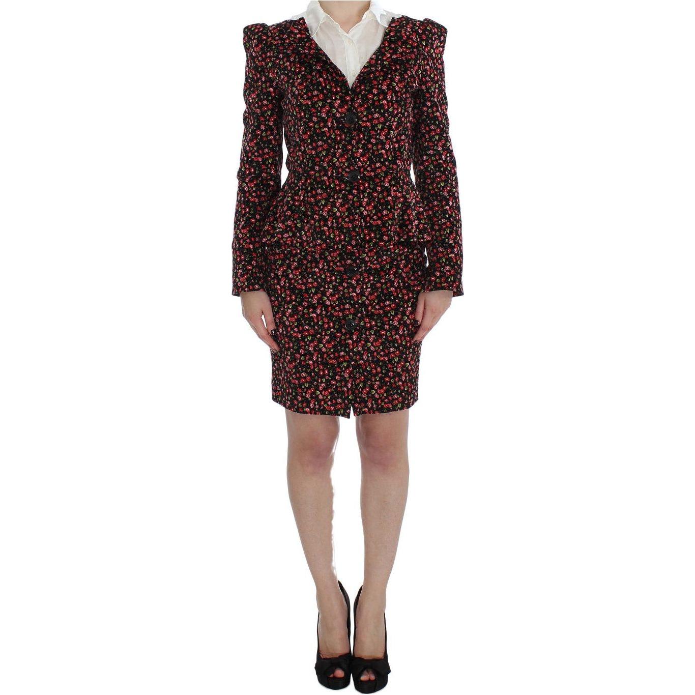 BENCIVENGA Black Multicolor Floral Suit BENCIVENGA