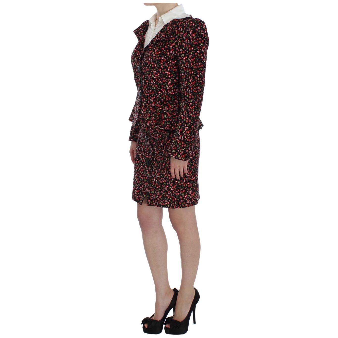 BENCIVENGA Black Multicolor Floral Suit BENCIVENGA