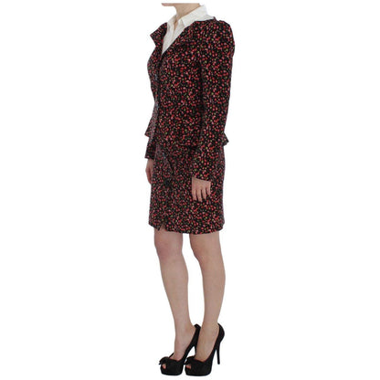 BENCIVENGA Black Multicolor Floral Suit BENCIVENGA