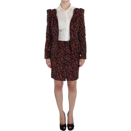 BENCIVENGA Black Multicolor Floral Suit BENCIVENGA