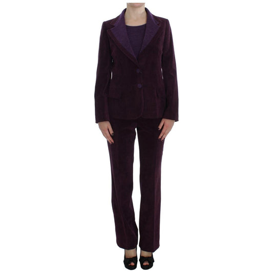 BENCIVENGA Purple Wool Suit T-Shirt Set BENCIVENGA