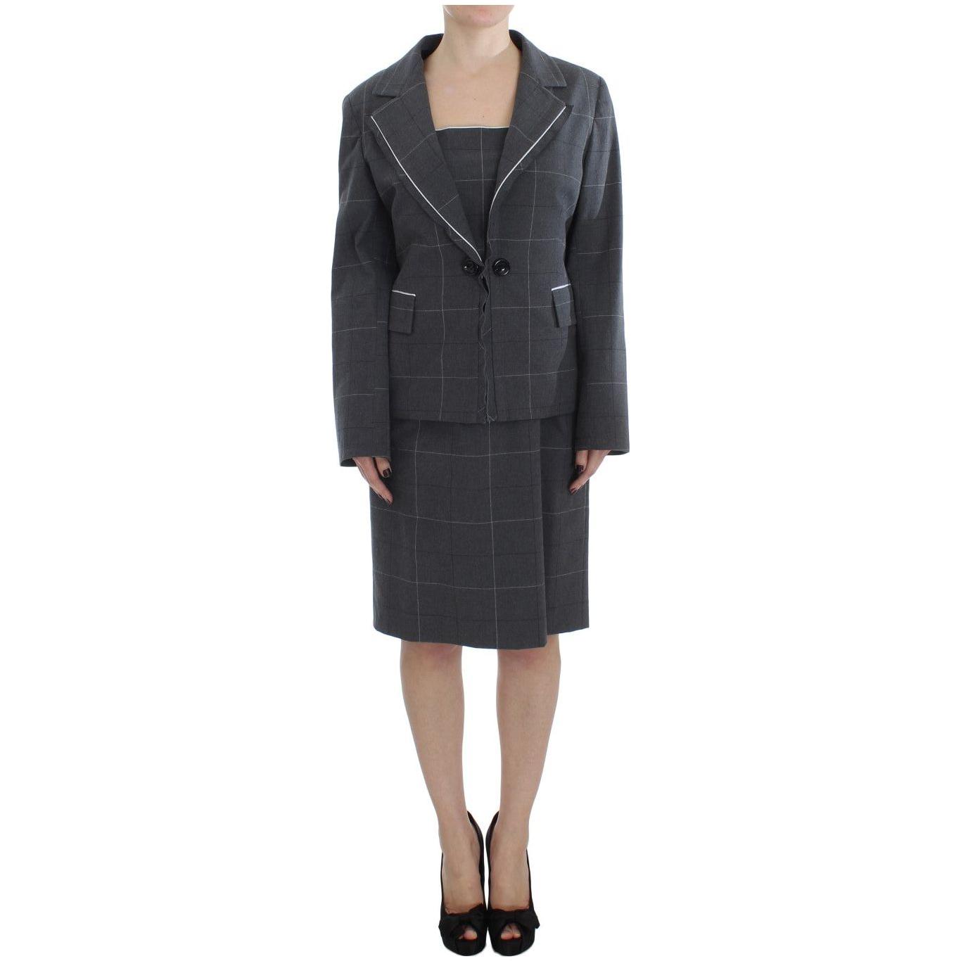 BENCIVENGA Gray Stretch Sheath Dress Suit Set BENCIVENGA