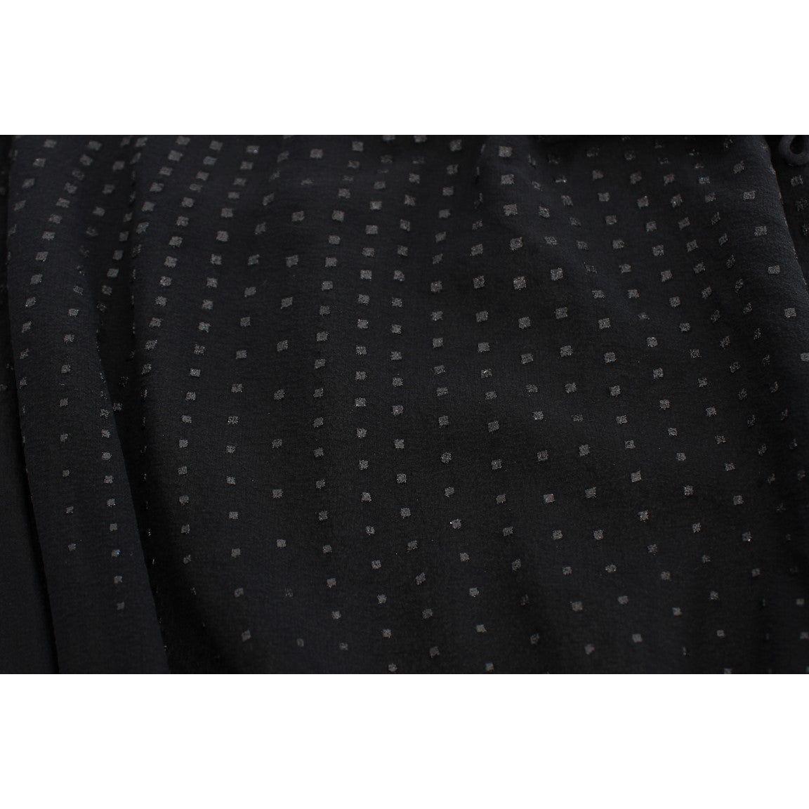 Exte Black Neck Wrap Top Blouse Exte