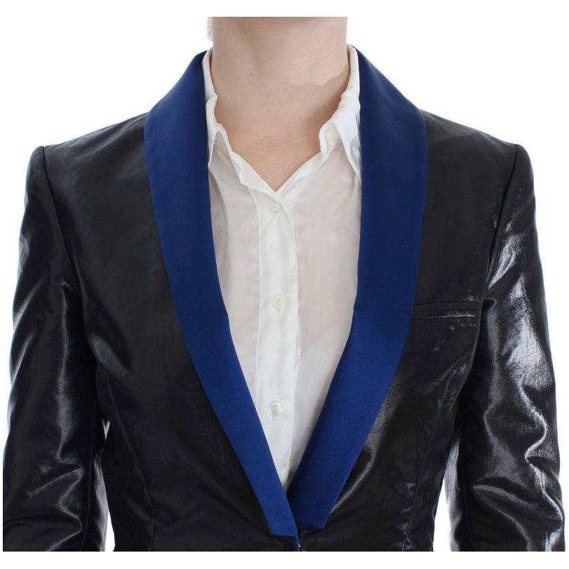 Exte Black Blue Two Piece Suit Skirt & Blazer Exte