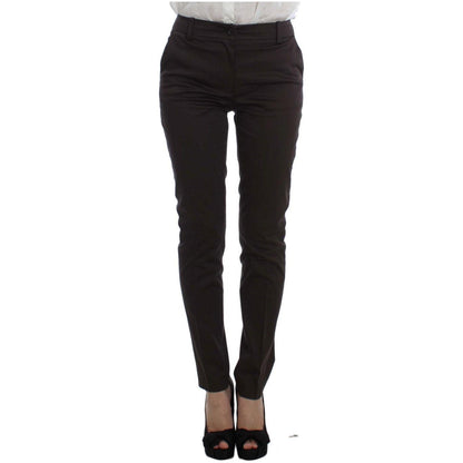 Exte Brown Stretch Two Button Suit Exte