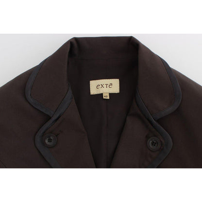 Exte Brown Stretch Two Button Suit Exte