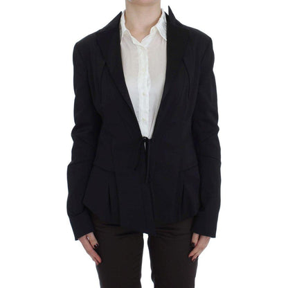 Exte Black Stretch Single Breasted Blazer Jacket Exte