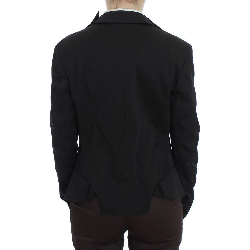 Exte Black Stretch Single Breasted Blazer Jacket