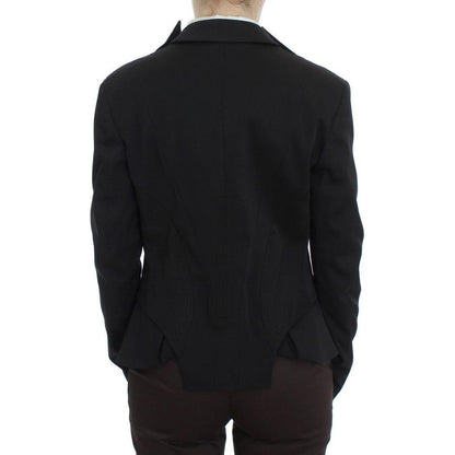Exte Black Stretch Single Breasted Blazer Jacket Exte