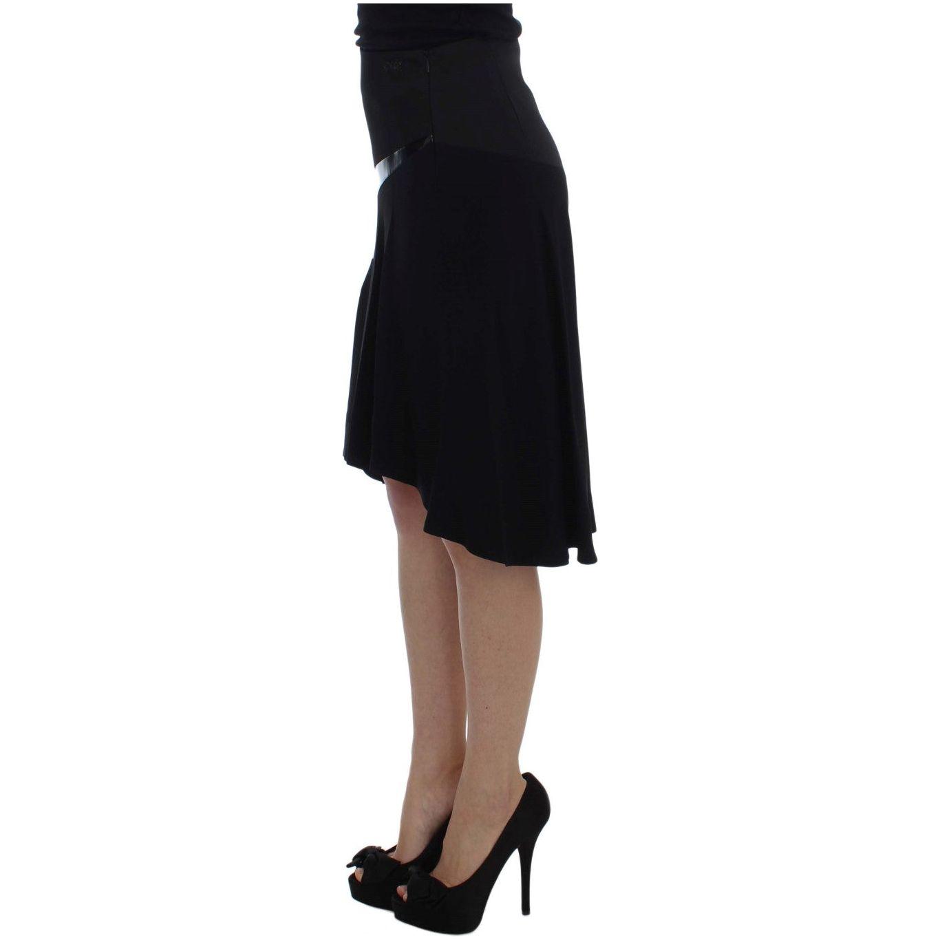 Exte Black Blue Cotton Stretch Straight Skirt Exte