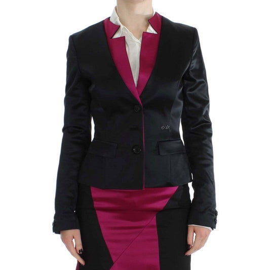 Exte Black Pink Stretch Blazer Jacket Exte