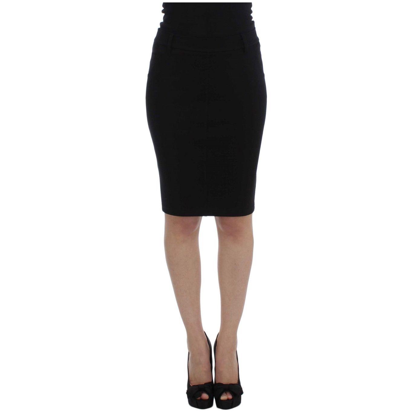 PLEIN SUD Black Straight Pencil Skirt