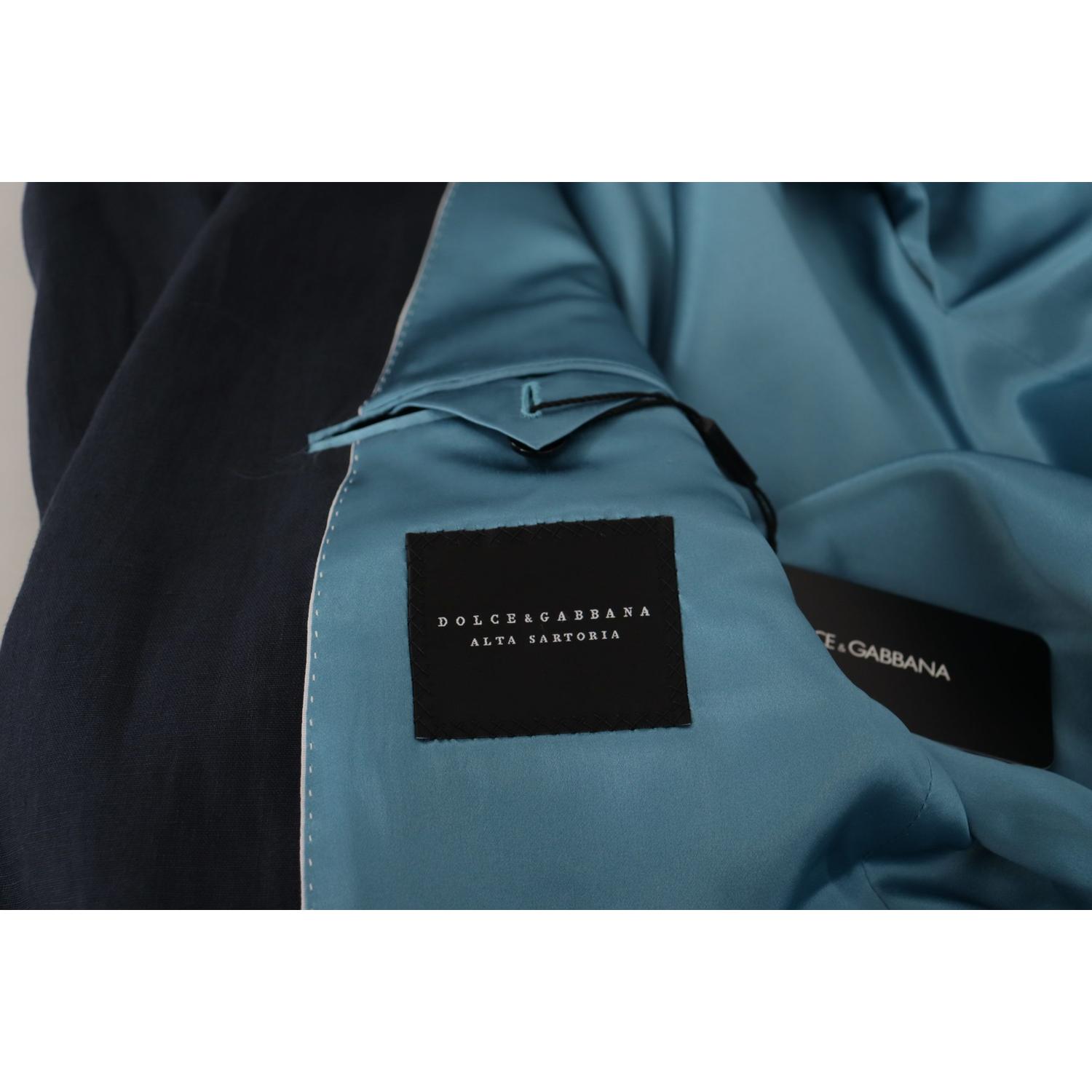 Dolce & Gabbana Dark Blue ALTA SARTORIA Jacket Coat Blazer