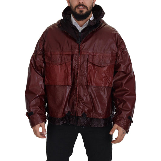 Dolce & Gabbana Bordeaux Cotton Hooded Full Zip Jacket Dolce & Gabbana