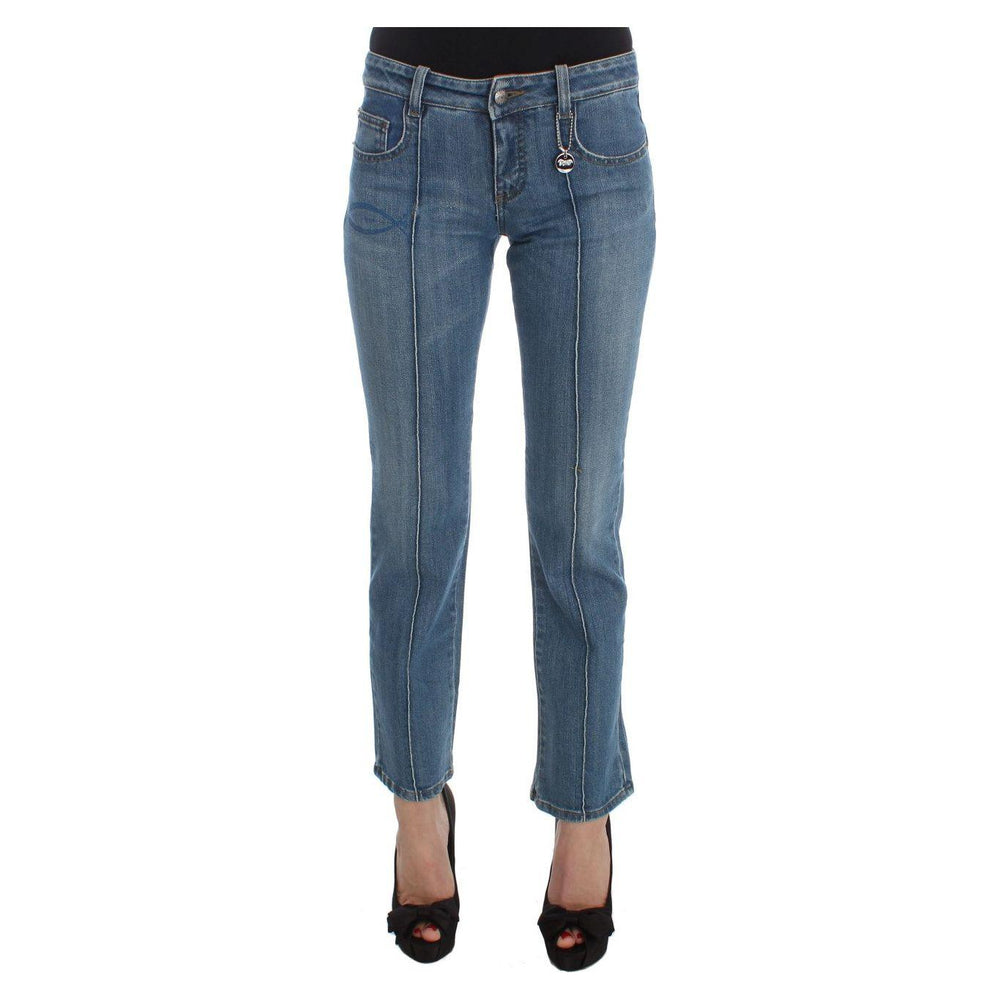 Costume National Blue Cotton Slim Fit Cropped Jeans SIG30118-1