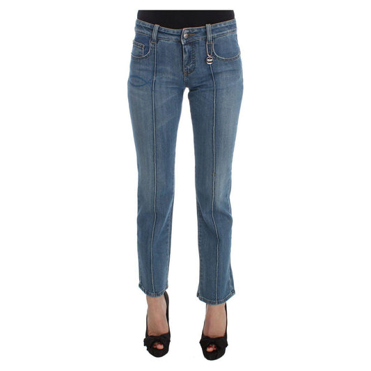 Costume National Blue Cotton Slim Fit Cropped Jeans SIG30118-1