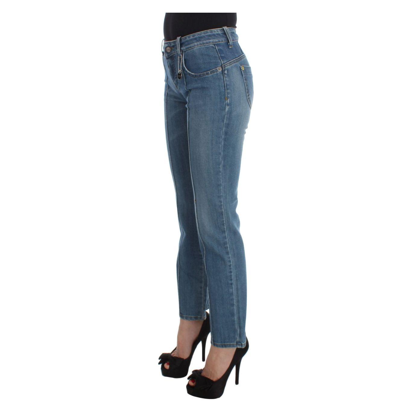 Costume National Blue Cotton Slim Fit Cropped Jeans SIG30118-1