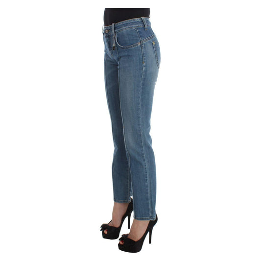 Costume National Blue Cotton Slim Fit Cropped Jeans SIG30118-1