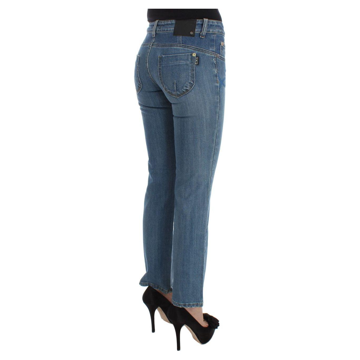 Costume National Blue Cotton Slim Fit Cropped Jeans SIG30118-1