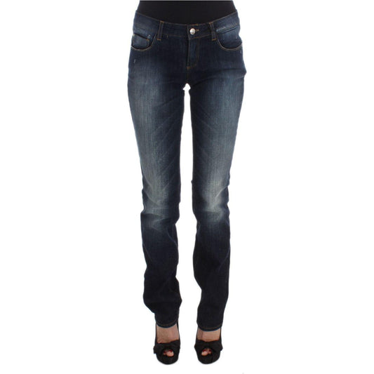 Costume National Blue Cotton Slim Fit Bootcut Jeans SIG30198-1