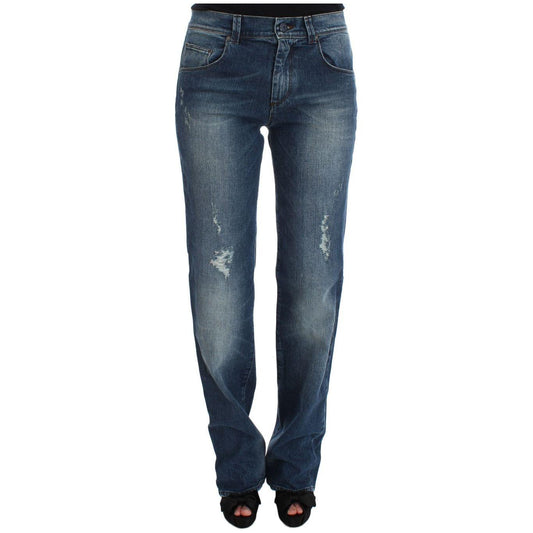Ermanno Scervino Blue Wash Cotton Blend Slim Fit Jeans SIG30282-2