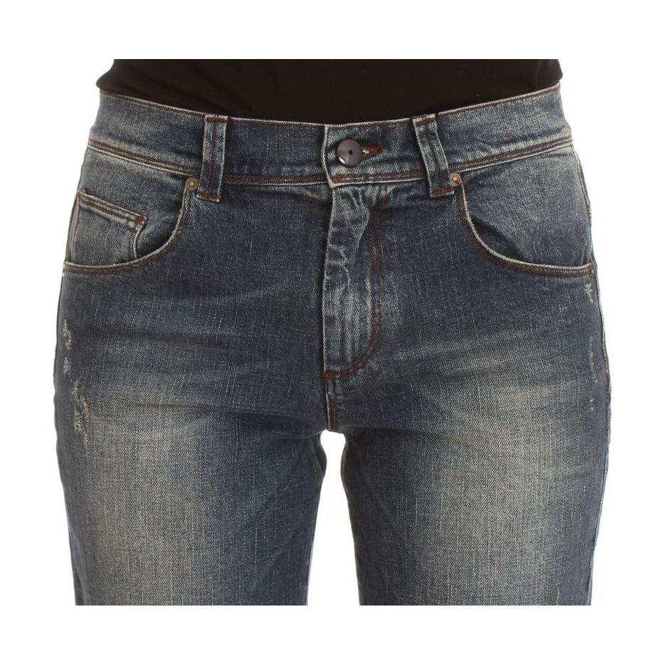 Ermanno Scervino Blue Wash Cotton Blend Slim Fit Jeans SIG30282-2